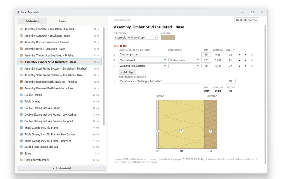 Facet for Rhino - Material Editor