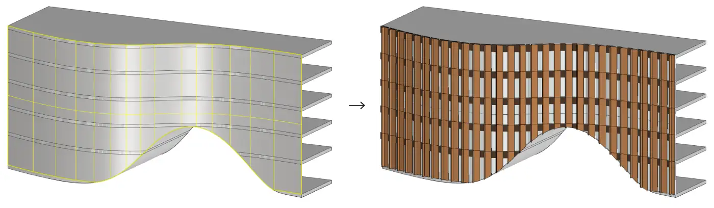 Curved surface with freeform-opening - boolean operation handled in-script.
